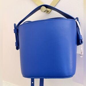 Nico Giani Cobalt Blue Bucket Leather Handbag